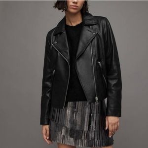 ALL SAINTS Leather Slim Biker Jacket
